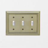 AmazonBasics Triple Toggle Wall Plate Antique Brass 1Pack