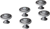 Amazon Basics Traditional Top Ring Cabinet Knob 1.25inch Diameter Antique Silver 25Pack