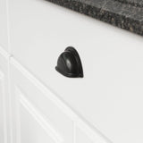 AmazonBasics Traditional Bin Cup Drawer Pull 3.69in Length 3in Hole Center Flat Black 10Pack