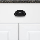 AmazonBasics Traditional Bin Cup Drawer Pull 3.69in Length 3in Hole Center Flat Black 10Pack