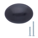 AmazonBasics Football Cabinet Knob 1.38inch Diameter Flat Black 25Pack