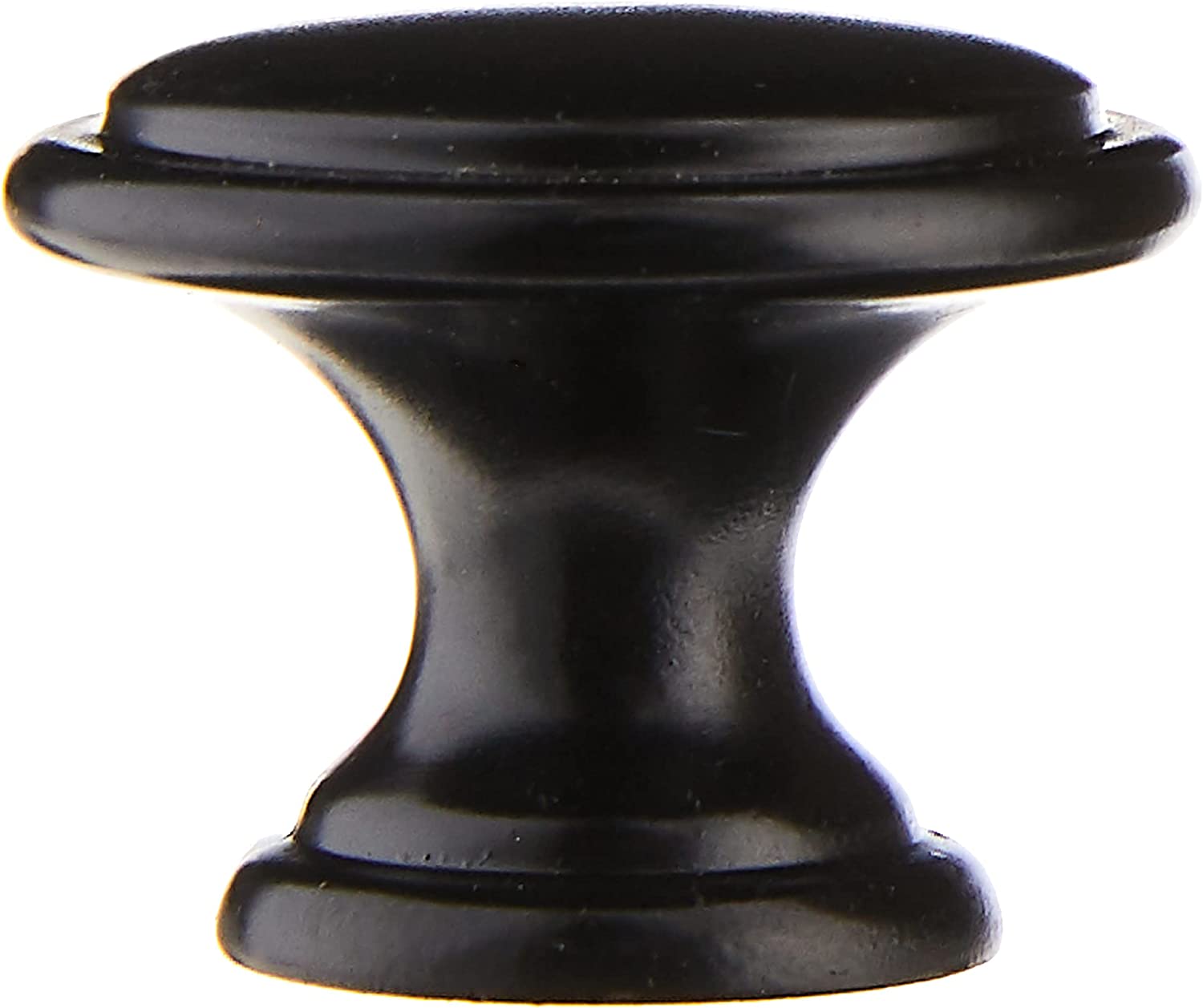 AmazonBasics Button Mushroom Cabinet Knob 1.25in Diameter Flat Black 25Pack