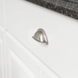 AmazonBasics Wide Bin Cup Drawer Pull 3.69in Length 3in Hole Center Satin Nickel 10Pack