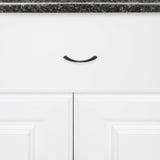 AmazonBasics Tapered Bow Cabinet Handle 3in Length 2.52in Hole Center Flat Black 10Pack
