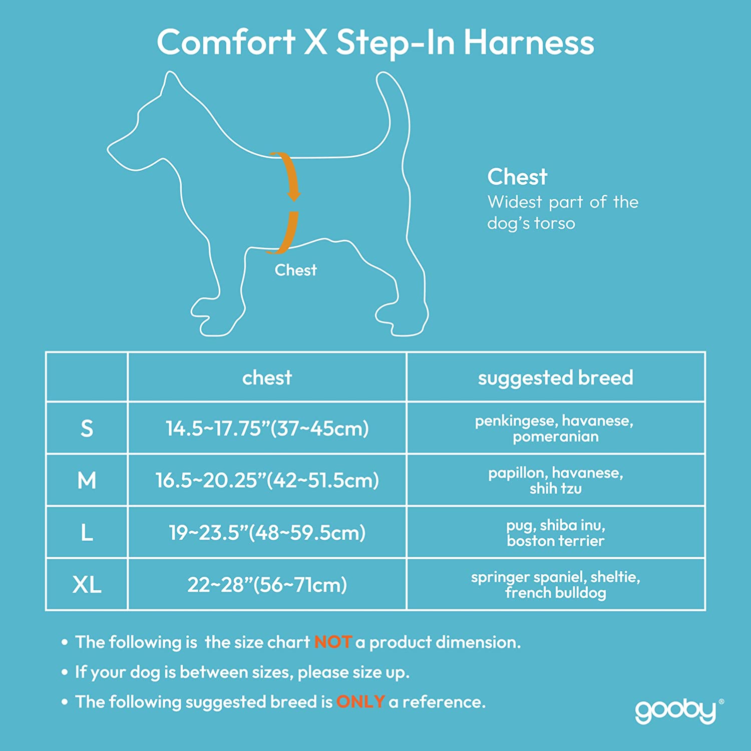 Gooby Comfort X Step in Harness Blue Medium