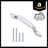 AmazonBasics Spoon Foot Cabinet Handle,  Polished Chrome  10-Pack