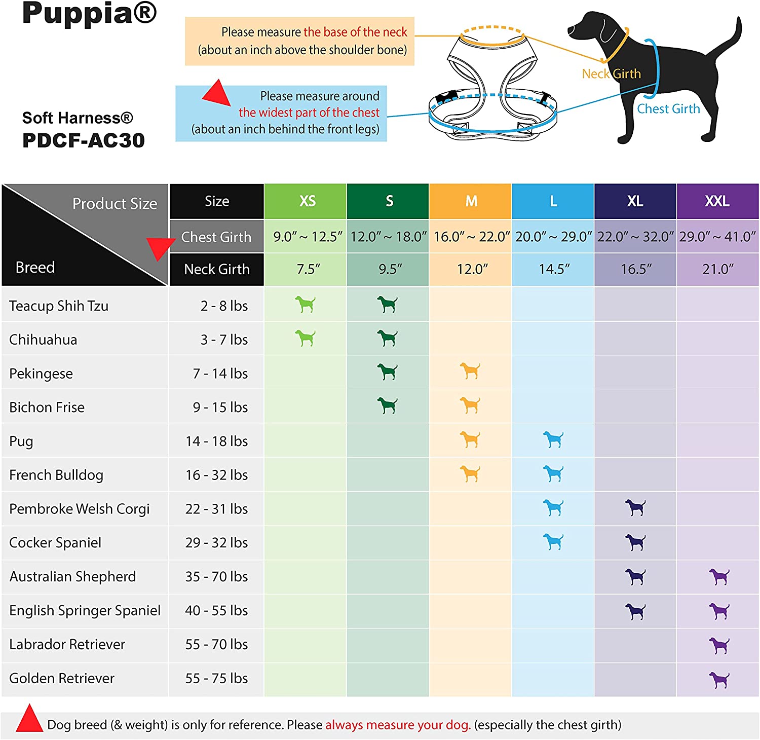 Puppia Soft Dog Harness Navy Medium PDCFAC30NYM