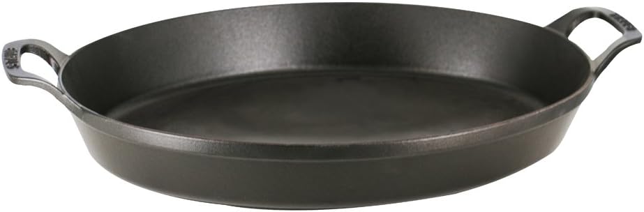 Staub Cast Iron 14.5-inch X 11.2-inch Oval Baking Dish Matte Black