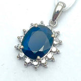 Diamond Blue Sapp Pendant  With Cert