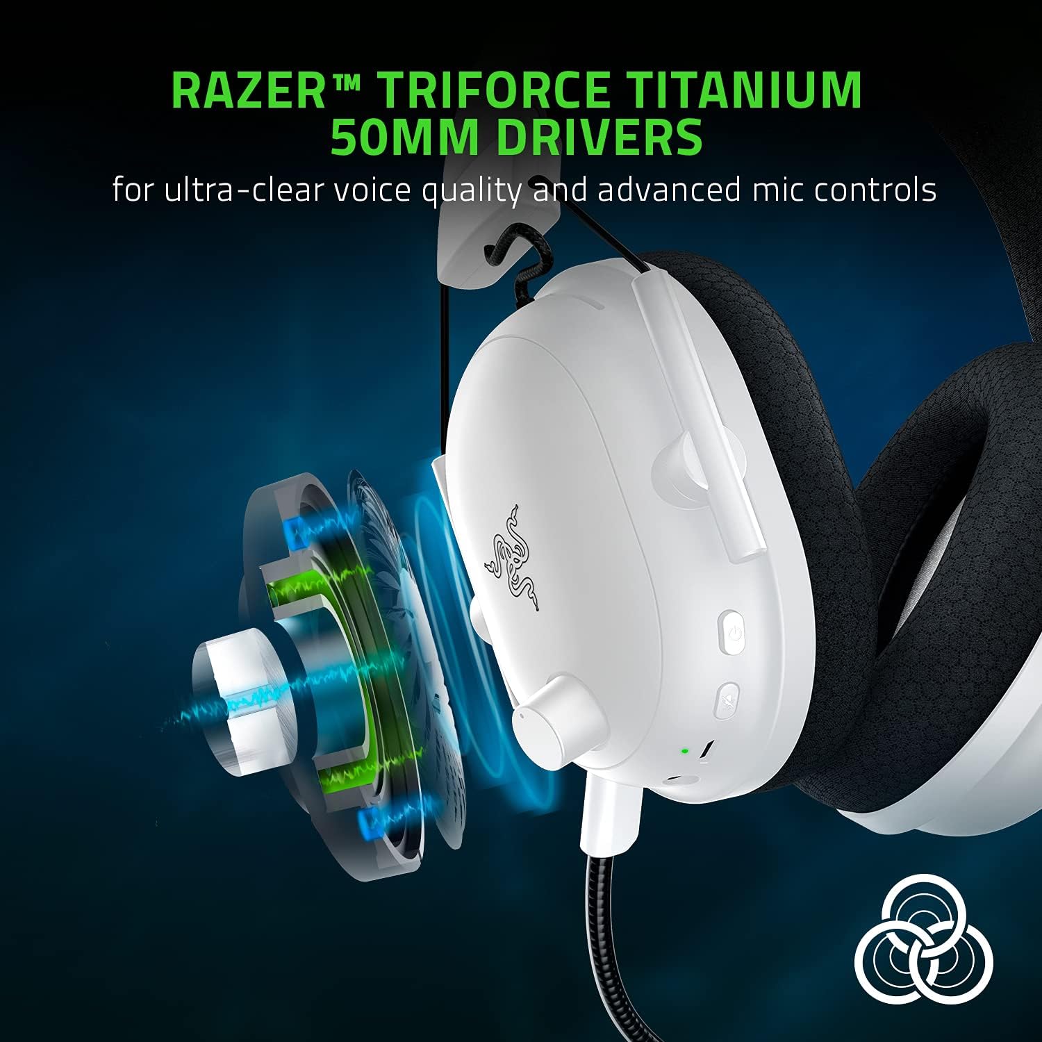 Razer BlackShark V2 Pro Wireless Gaming Headset TriForce Titanium White
