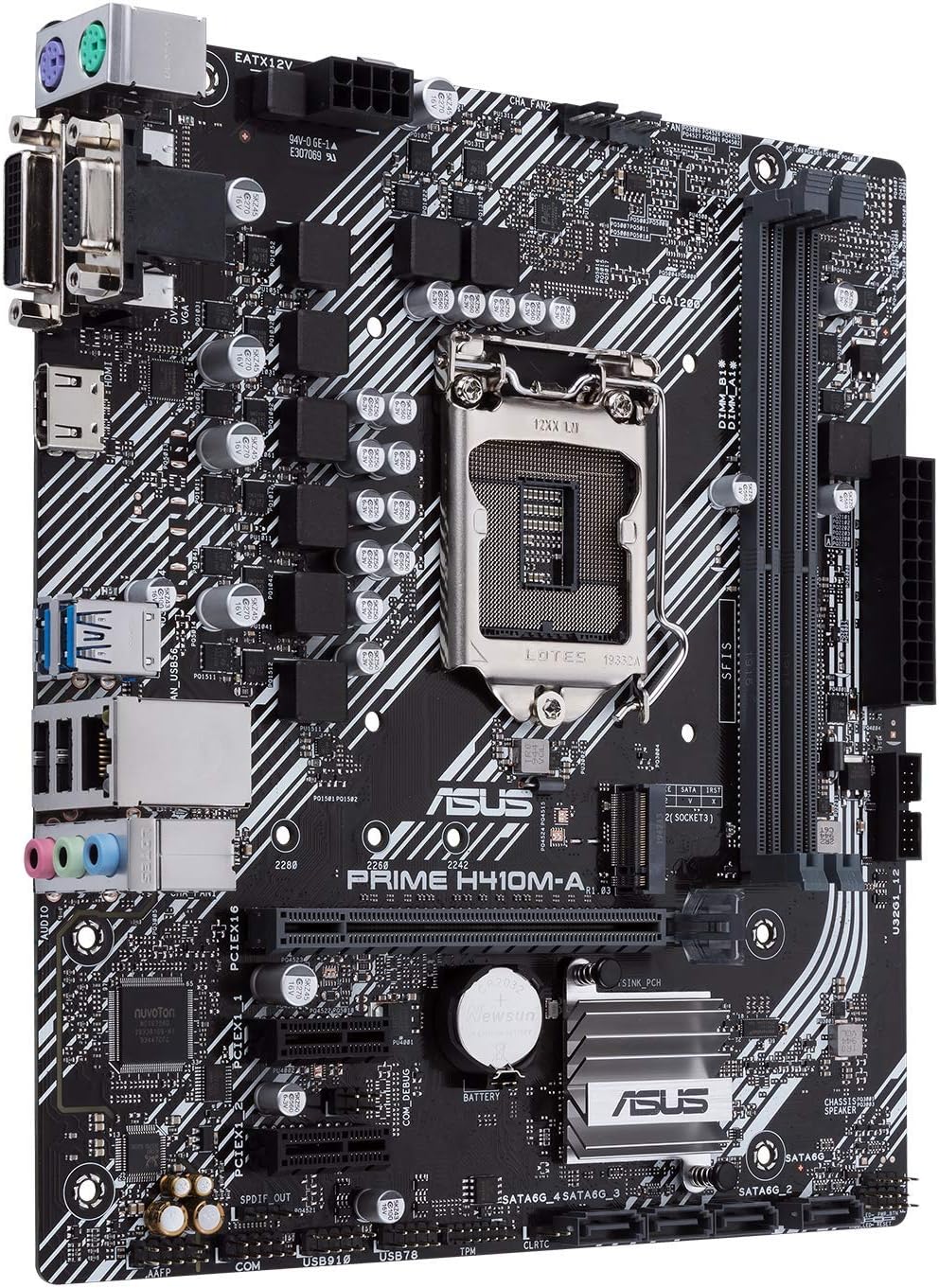 ASUS Prime H410M-A/CSM LGA1200 (Intel® 10th Gen) Micro-ATX Commercial Motherboard (M.2 Support, HDMI, D-Sub, DVI, USB 3.2 Gen 1, COM Header, TPM Header and ASUS Control Center Express)