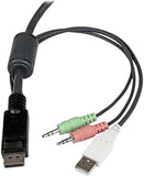 StarTech.com 2 Port DisplayPort KVM Switch with Audio Remote Control Switch
