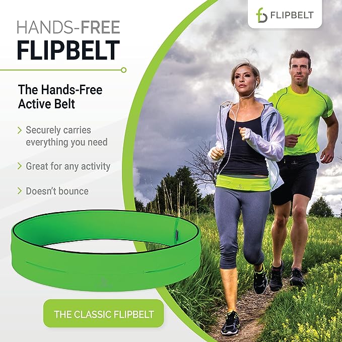 FlipBelt Running Waist Pack Classic Neon Green