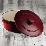 Cuisinart CI670-30CR Chefs Classic Enameled Cast Iron 7Quart Round Covered Casserole Cardinal Red