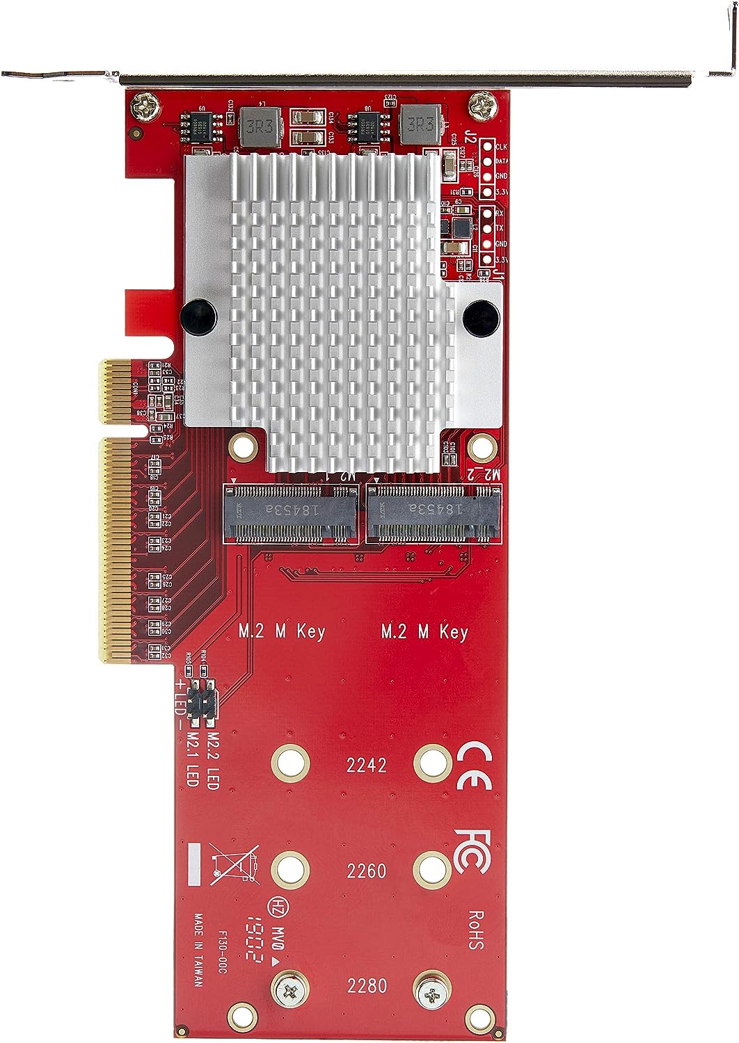 StarTech.com x8 PCI Express to Dual M.2 PCIe SSD Adapter Card