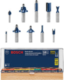 Bosch RBS010 CarbideTipped AllPurpose Professional Router Bit Set 10 Piece