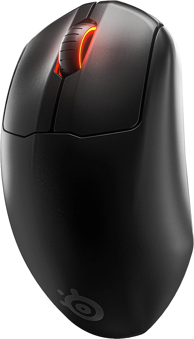 SteelSeries Prime Wireless FPS Gaming Mouse with Magnetic Optical Switches and 5 Programmable Buttons USB C 18000 CPI TrueMove Air Optical Sensor Prism RGB Lighting Black