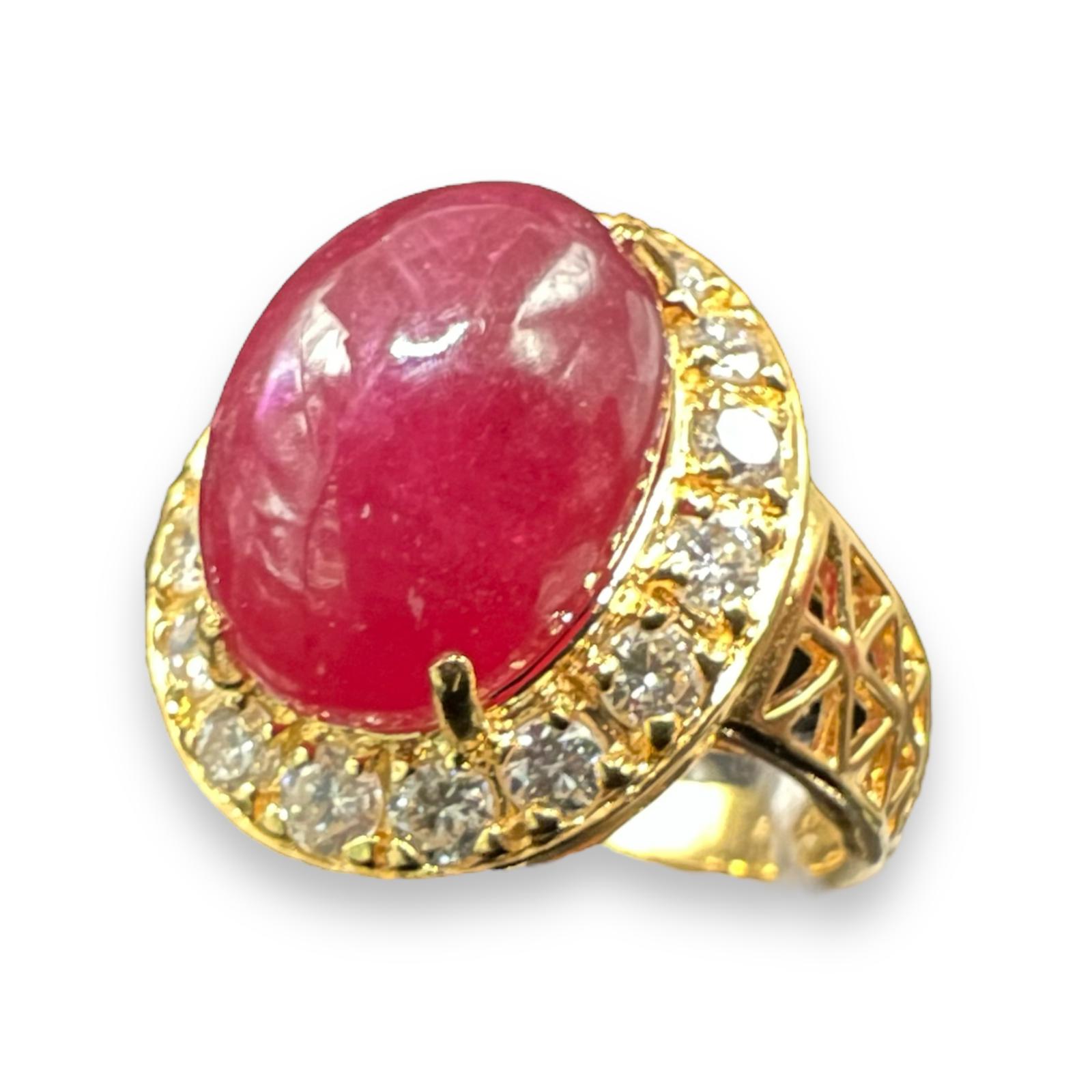 Ruby Diamond 21K Yellow Gold with Certificate