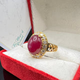 Ruby Diamond 21K Yellow Gold with Certificate