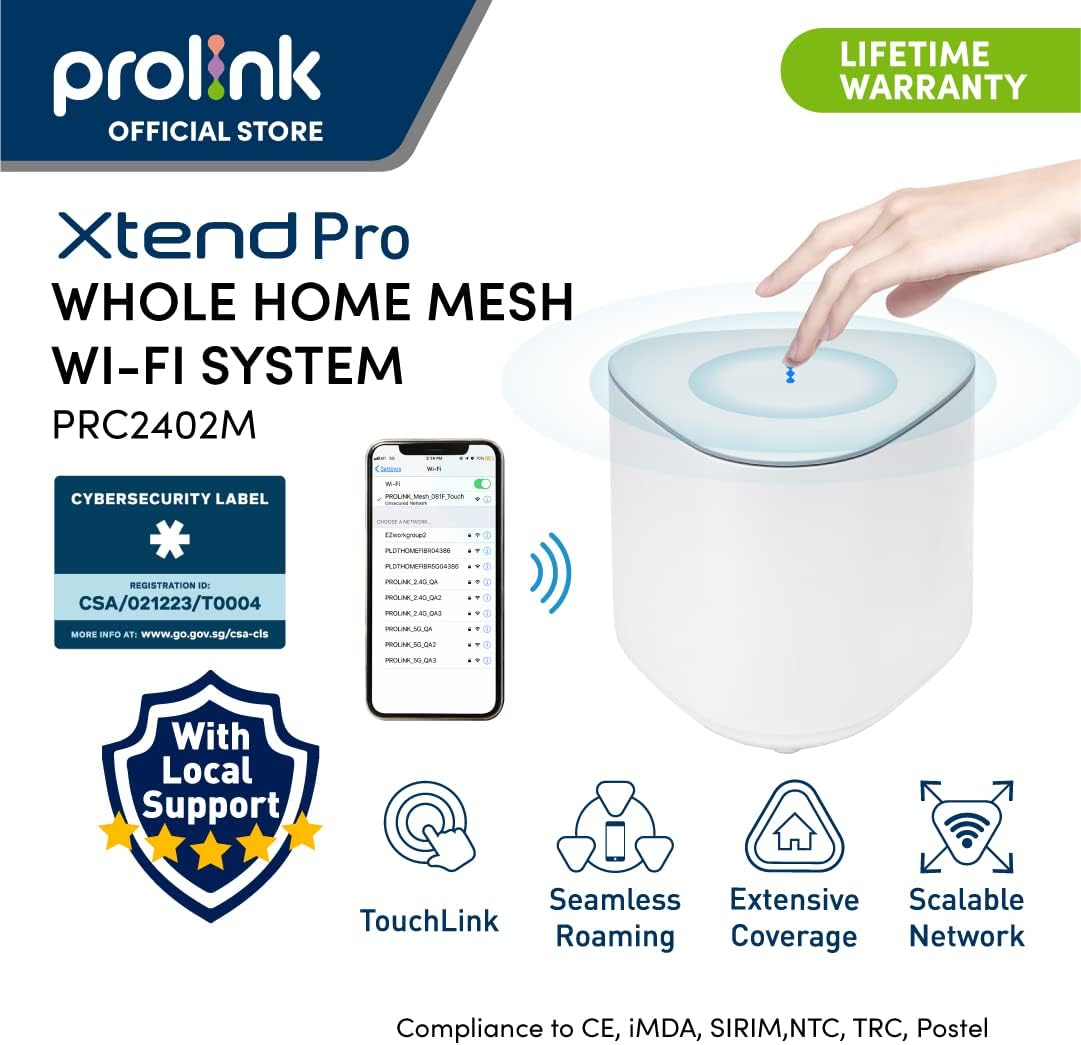 Prolink AC1200 PRC2402M Xtend Pro Whole Home Mesh Wi-Fi System with local warranty (Single mesh)