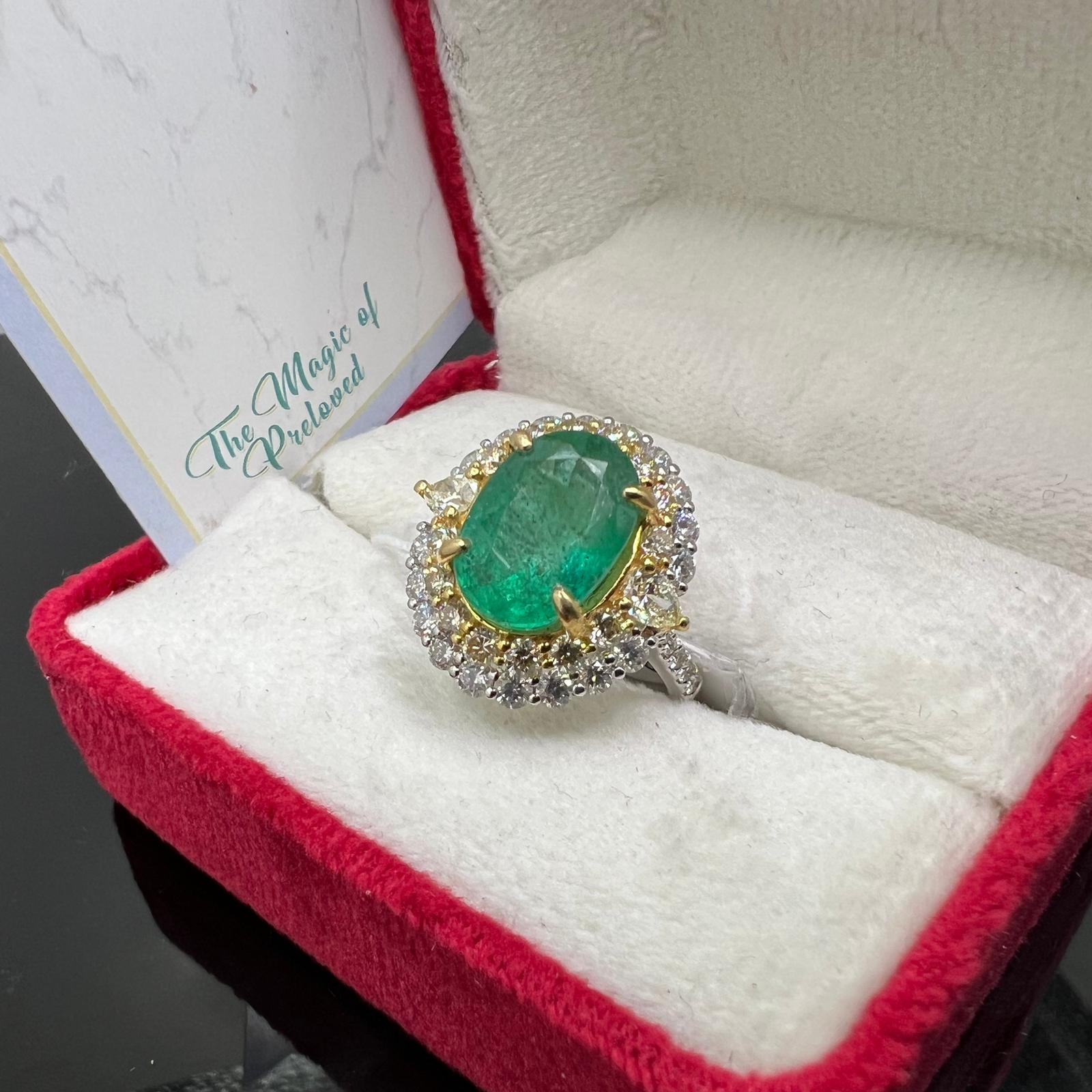 Emerald Diamond Lady's Ring 750 WG