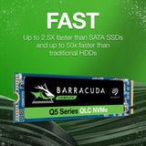 Seagate ZP2000CV3A001 Barracuda Q5 2TB Internal SSD M.2 NVMe PCIe Gen3 ×4 For Desktop Or Laptop