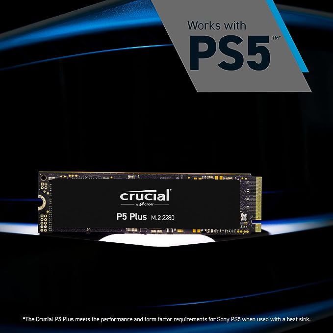 Crucial P5 Plus 500GB PCIe 4.0 3D NAND NVMe M.2 Gaming SSD, up to 6600MB/s