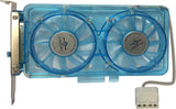 Vantec SP-FC70-BL Spectrum System Fan Card with Dual Adjustable 70mm UV LED Fans Blue