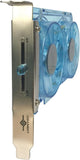 Vantec SP-FC70-BL Spectrum System Fan Card with Dual Adjustable 70mm UV LED Fans Blue