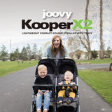 Joovy Kooper X2 Double Lightweight Travel Stroller Compact Fold with Tray Black MISSING 2 BACK WHEELS